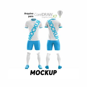 Mockup 001 Conjunto Futebol Manga Curta Gola Redonda CorelDraw CDR