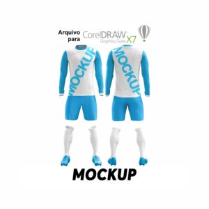 Mockup 003 Conjunto Futebol Manga Longa Gola Redonda CorelDraw CDR