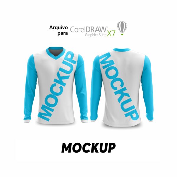 Mockup 010 Camisa Manga Longa Gola V CorelDraw CDR